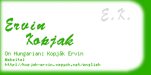 ervin kopjak business card
